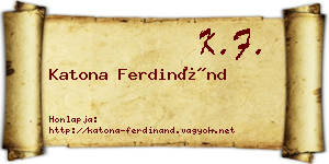 Katona Ferdinánd névjegykártya