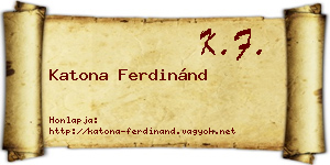 Katona Ferdinánd névjegykártya
