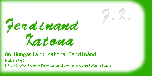ferdinand katona business card